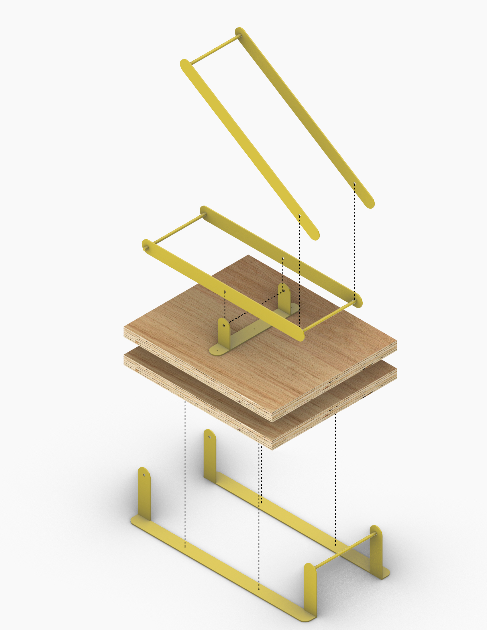 Lino Press — exploded axonometric view